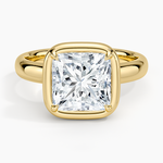 Andrea Bezel Prong Ring Yellow Gold 18k Princess Engagement Ring