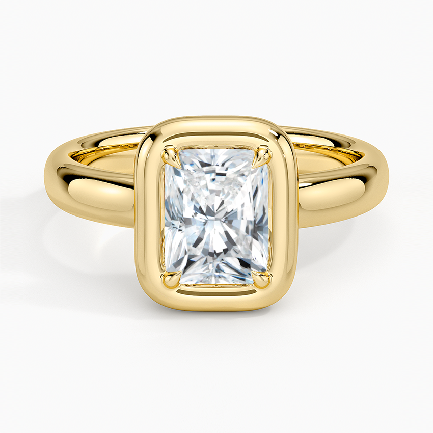 Andrea Bezel Prong Ring Yellow Gold 18k Radiant Engagement Ring