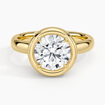 Andrea Bezel Prong Ring Yellow Gold 18k Round Engagement Ring