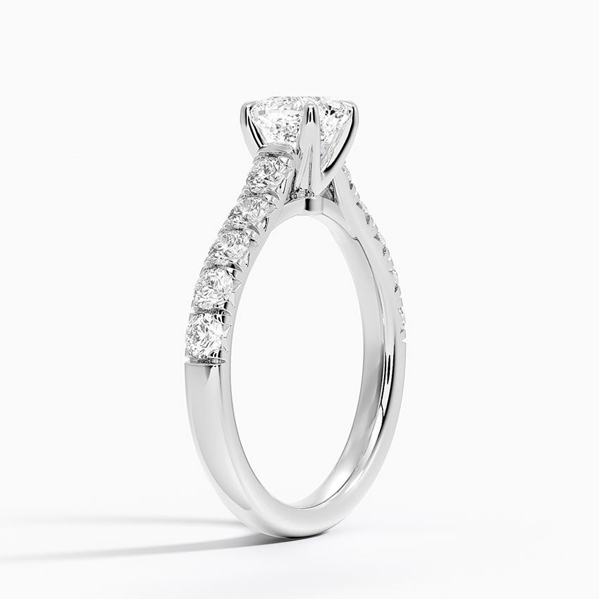 Anthology Half Coverage Diamond Ring (1/2 ct. tw.) Platinum Cushion Engagement Ring