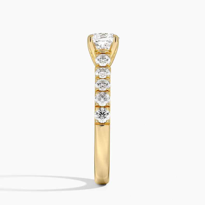 Anthology Half Coverage Diamond Ring (1/2 ct. tw.) Yellow Gold 18k Cushion Engagement Ring
