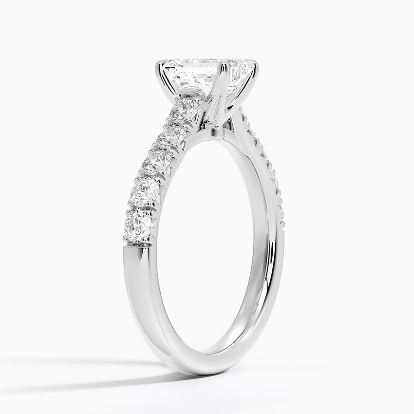 Anthology Half Coverage Diamond Ring (1/2 ct. tw.) Platinum Emerald Engagement Ring