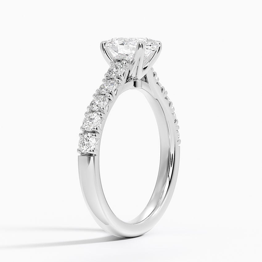Anthology Half Coverage Diamond Ring (1/2 ct. tw.) Platinum Oval Engagement Ring