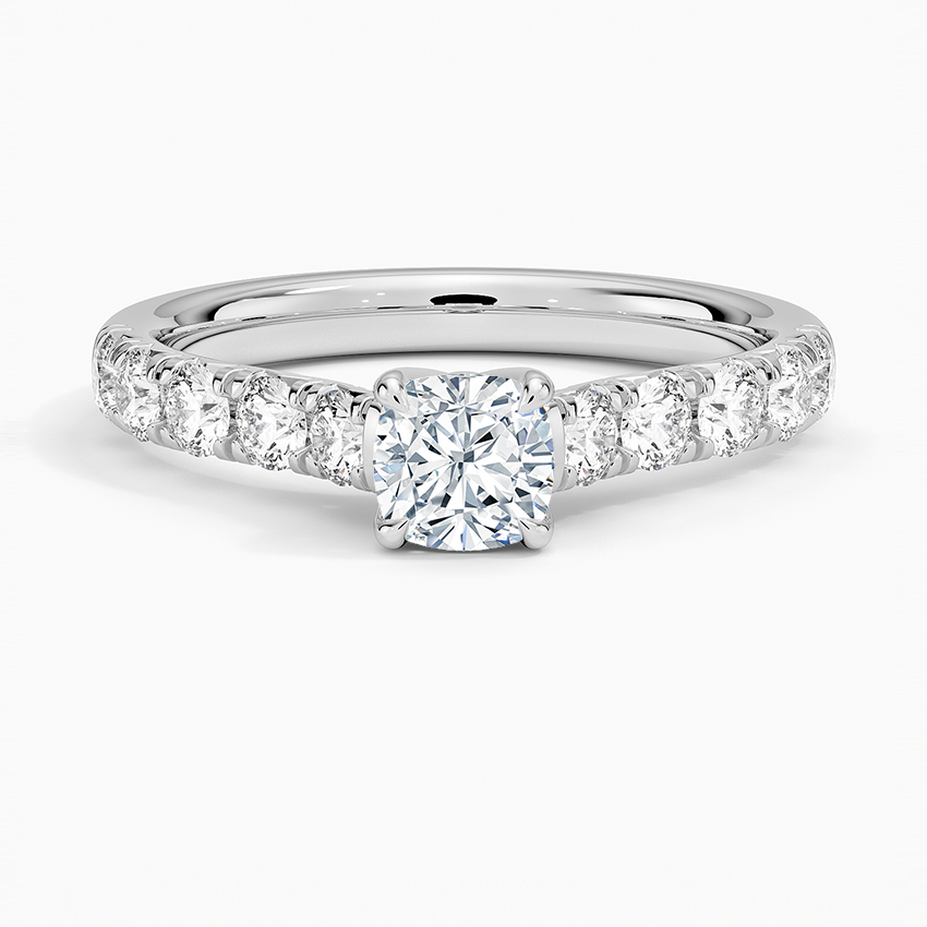 Anthology Half Coverage Diamond Ring (1/2 ct. tw.) Platinum Cushion Engagement Ring