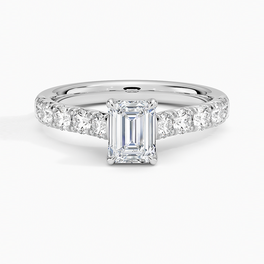 Anthology Half Coverage Diamond Ring (1/2 ct. tw.) Platinum Emerald Engagement Ring