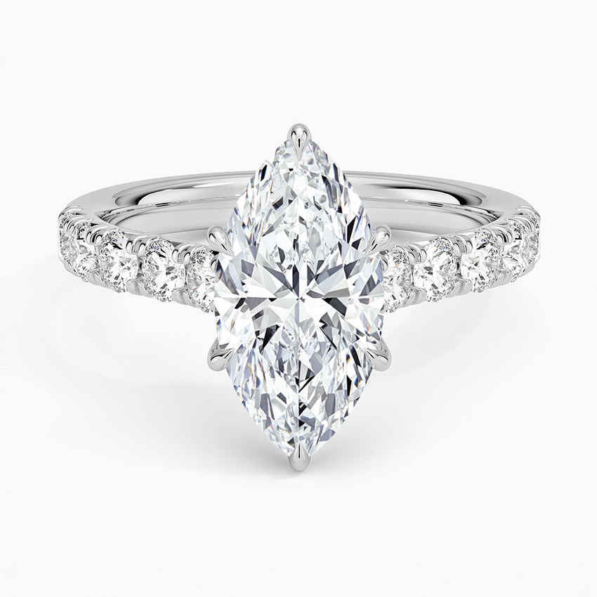 Anthology Half Coverage Diamond Ring (1/2 ct. tw.) Platinum Marquise Engagement Ring