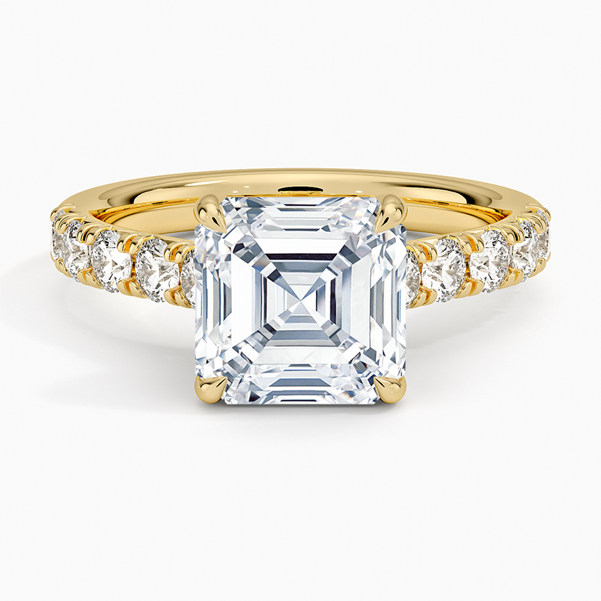 Anthology Half Coverage Diamond Ring (1/2 ct. tw.) Yellow Gold 18k Asscher Engagement Ring
