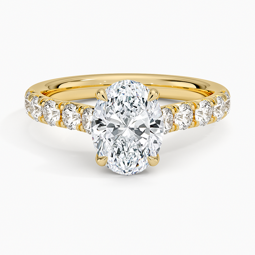 Anthology Half Coverage Diamond Ring (1/2 ct. tw.) Yellow Gold 18k Oval Engagement Ring