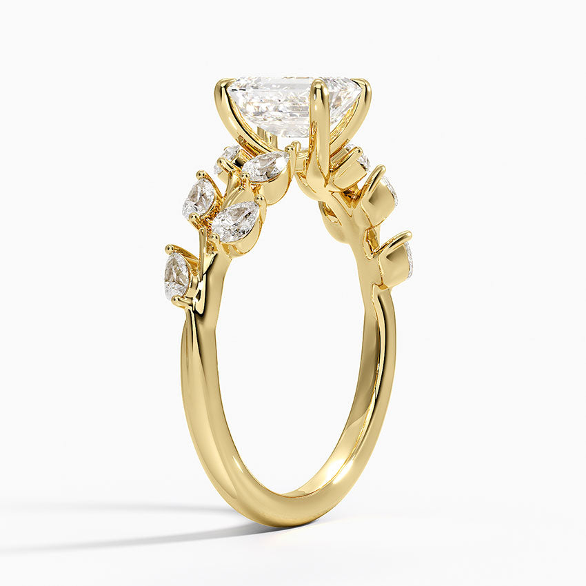 Amaranta Diamond Ring (1/2 ct. tw.) Yellow Gold 18k Emerald Engagement Ring