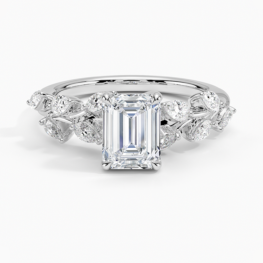Amaranta Diamond Ring (1/2 ct. tw.) Platinum Emerald Engagement Ring