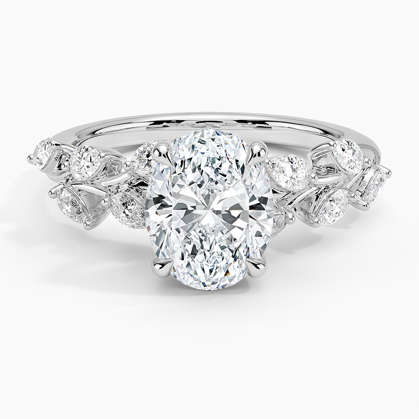 Amaranta Diamond Ring (1/2 ct. tw.) Platinum Oval Engagement Ring