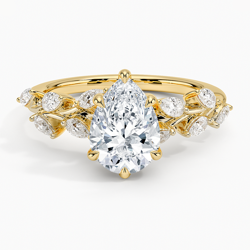 Amaranta Diamond Ring (1/2 ct. tw.) Yellow Gold 18k Pear Engagement Ring