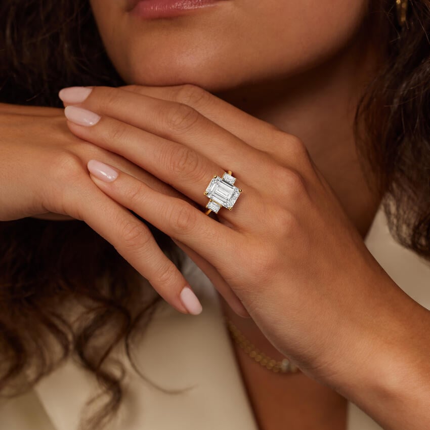 Luxe Rhiannon Three Stone Diamond Ring (3/4 ct. tw.) Engagement Ring Setting