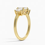 Luxe Rhiannon Three Stone Diamond Ring (3/4 ct. tw.) Yellow Gold 18k Asscher Engagement Ring
