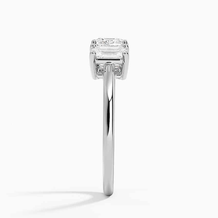 Luxe Rhiannon Three Stone Diamond Ring (3/4 ct. tw.) Platinum Cushion Engagement Ring