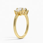 Luxe Rhiannon Three Stone Diamond Ring (3/4 ct. tw.) Yellow Gold 18k Cushion Engagement Ring