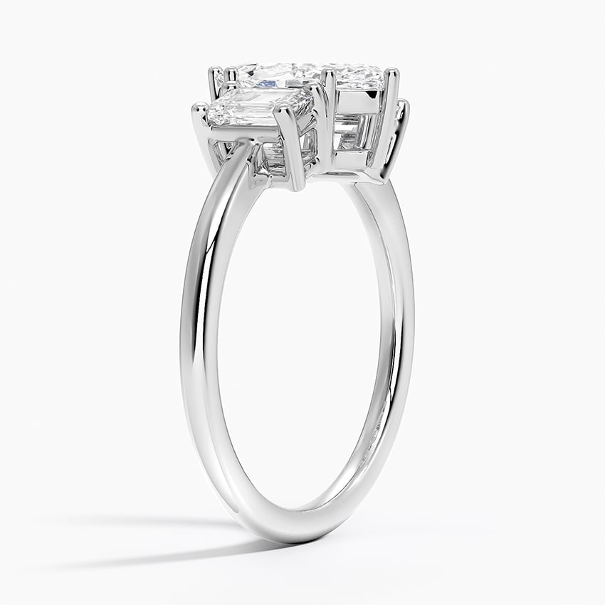 Luxe Rhiannon Three Stone Diamond Ring (3/4 ct. tw.) Platinum Marquise Engagement Ring