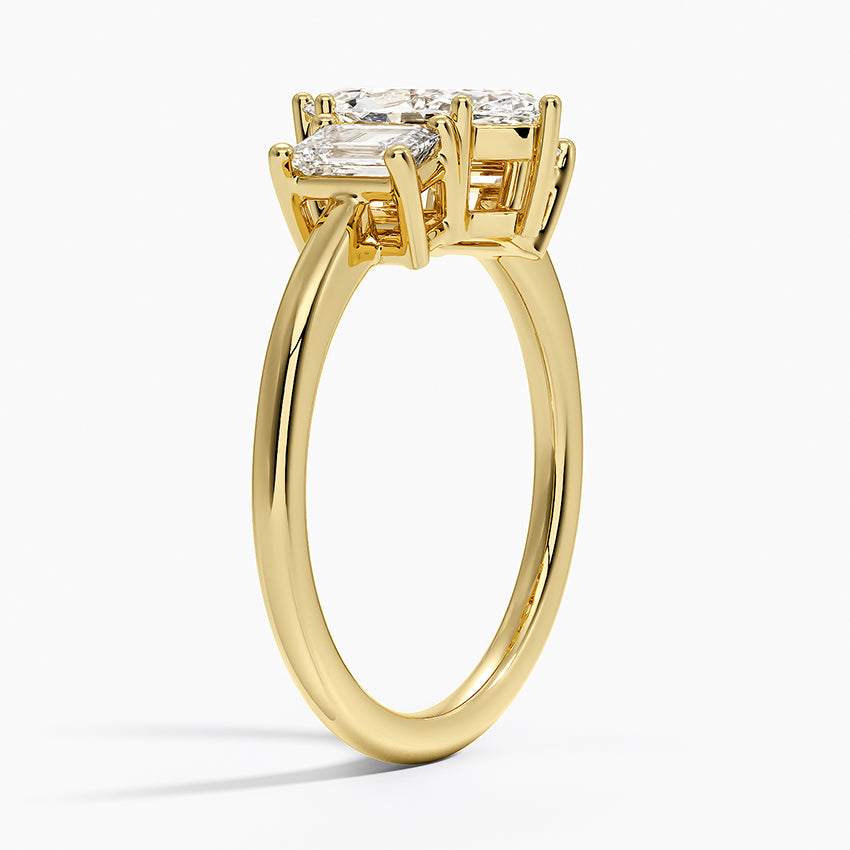 Luxe Rhiannon Three Stone Diamond Ring (3/4 ct. tw.) Yellow Gold 18k Marquise Engagement Ring