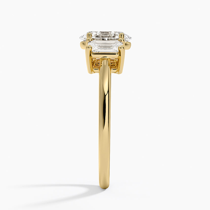 Luxe Rhiannon Three Stone Diamond Ring (3/4 ct. tw.) Yellow Gold 18k Oval Engagement Ring