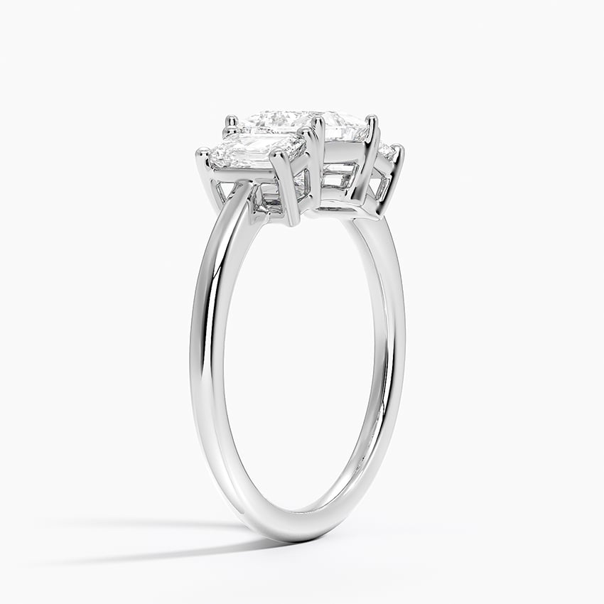 Luxe Rhiannon Three Stone Diamond Ring (3/4 ct. tw.) Platinum Princess Engagement Ring