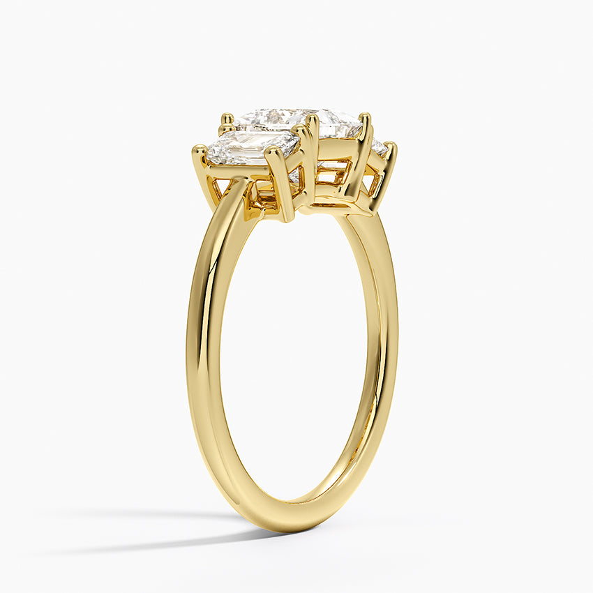 Luxe Rhiannon Three Stone Diamond Ring (3/4 ct. tw.) Yellow Gold 18k Princess Engagement Ring