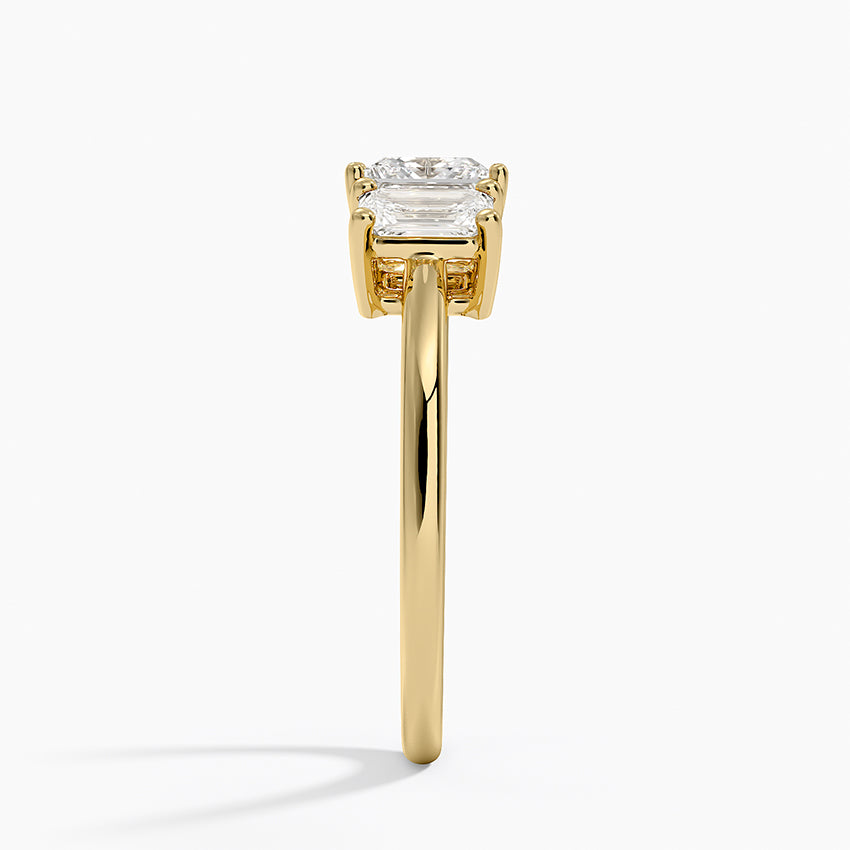 Luxe Rhiannon Three Stone Diamond Ring (3/4 ct. tw.) Yellow Gold 18k Princess Engagement Ring