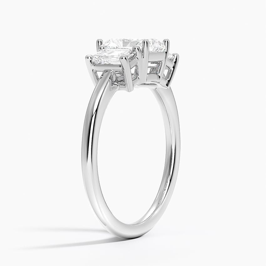 Luxe Rhiannon Three Stone Diamond Ring (3/4 ct. tw.) Platinum Radiant Engagement Ring