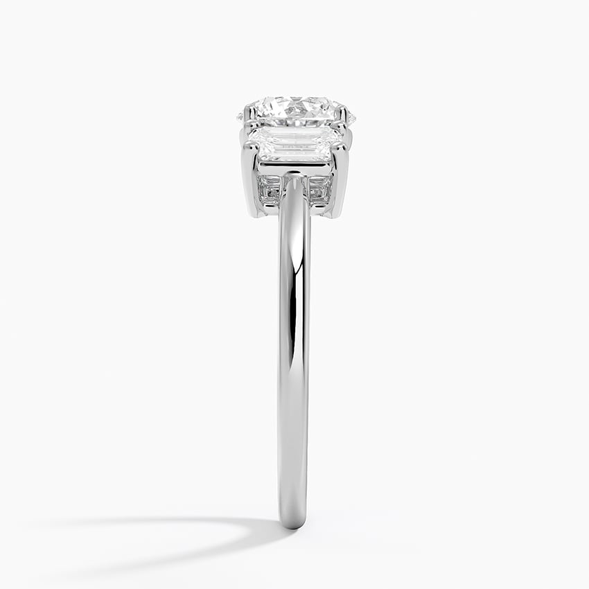 Luxe Rhiannon Three Stone Diamond Ring (3/4 ct. tw.) Platinum Round Engagement Ring