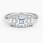 Luxe Rhiannon Three Stone Diamond Ring (3/4 ct. tw.) Platinum Asscher Engagement Ring
