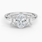 Luxe Rhiannon Three Stone Diamond Ring (3/4 ct. tw.) Platinum Oval Engagement Ring