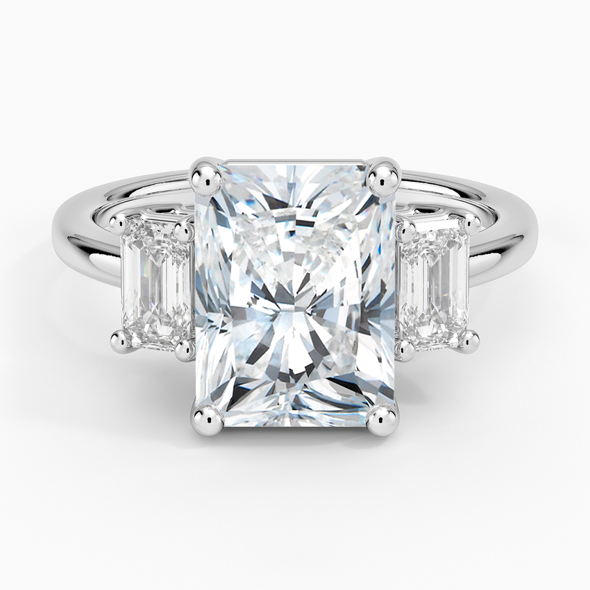 Luxe Rhiannon Three Stone Diamond Ring (3/4 ct. tw.) Platinum Radiant Engagement Ring