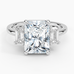 Luxe Rhiannon Three Stone Diamond Ring (3/4 ct. tw.) Platinum Radiant Engagement Ring