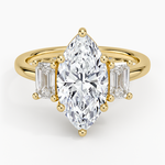 Luxe Rhiannon Three Stone Diamond Ring (3/4 ct. tw.) Yellow Gold 18k Marquise Engagement Ring