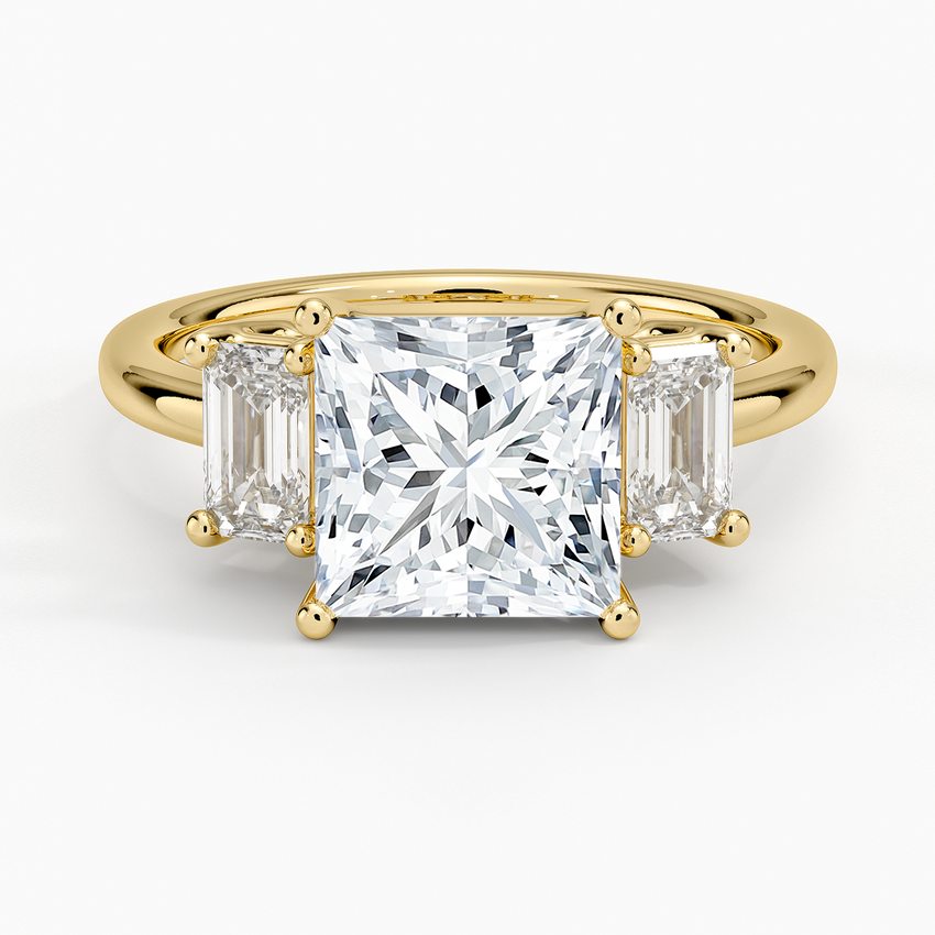 Luxe Rhiannon Three Stone Diamond Ring (3/4 ct. tw.) Yellow Gold 18k Princess Engagement Ring