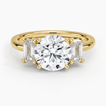 Luxe Rhiannon Three Stone Diamond Ring (3/4 ct. tw.) Yellow Gold 18k Round Engagement Ring