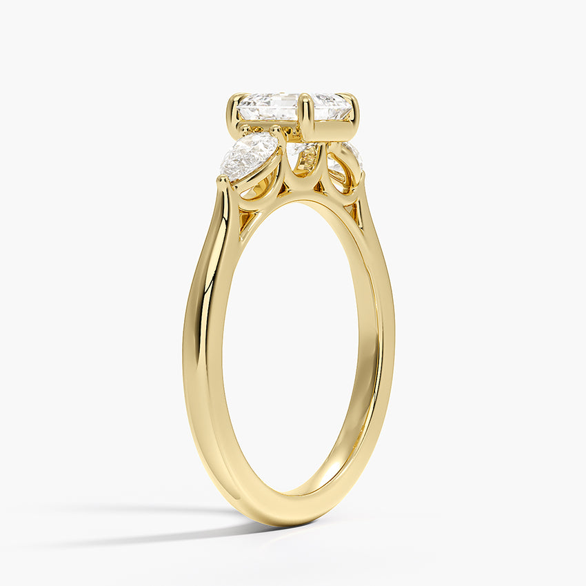 Opera Perfect Fit Diamond Ring Yellow Gold 18k Asscher Engagement Ring
