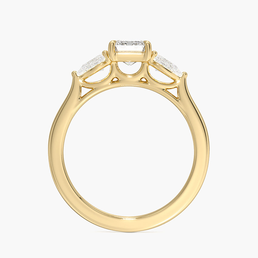 Opera Perfect Fit Diamond Ring Yellow Gold 18k Emerald Engagement Ring