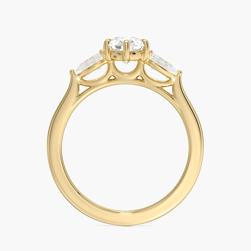Opera Perfect Fit Diamond Ring Yellow Gold 18k Pear Engagement Ring