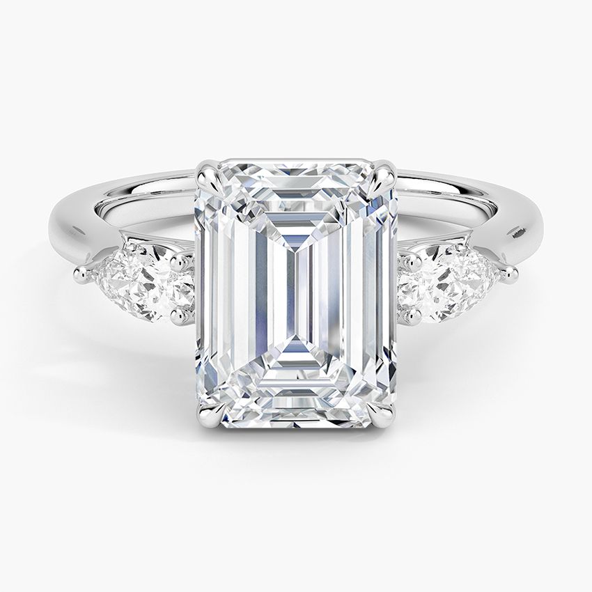 Opera Perfect Fit Diamond Ring Platinum Emerald Engagement Ring