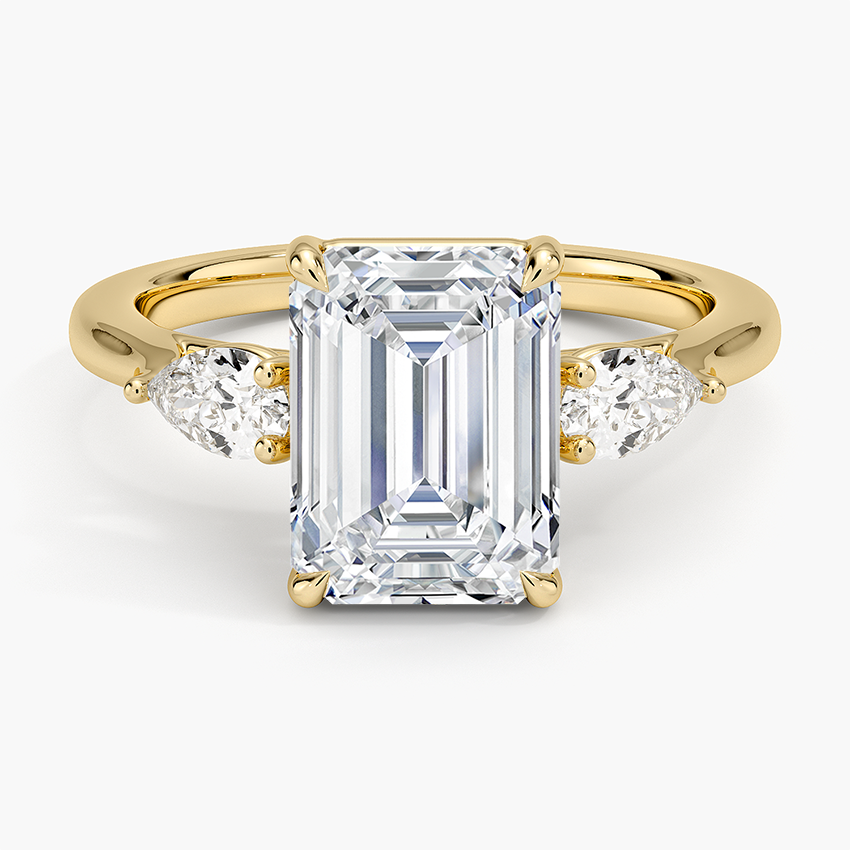 Opera Perfect Fit Diamond Ring Yellow Gold 18k Emerald Engagement Ring