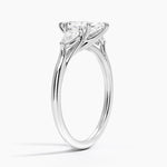 Luxe Delilah Three Stone Pear Diamond Ring Platinum Marquise Engagement Ring