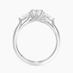 Luxe Delilah Three Stone Pear Diamond Ring Platinum Marquise Engagement Ring