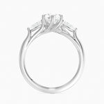 Luxe Delilah Three Stone Pear Diamond Ring Platinum Pear Engagement Ring