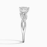 Budding Willow Three Stone Diamond Ring Platinum Heart Engagement Ring