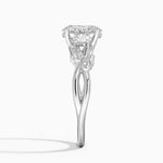 Budding Willow Three Stone Diamond Ring Platinum Oval Engagement Ring