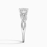 Budding Willow Three Stone Diamond Ring Platinum Princess Engagement Ring