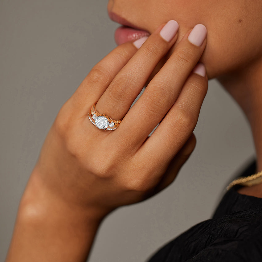 Budding Willow Three Stone Diamond Ring Engagement Ring Setting