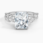 Budding Willow Three Stone Diamond Ring Platinum Radiant Engagement Ring