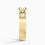 Peyton 5mm Channel-Set Diamond Ring Yellow Gold 18k Asscher Engagement Ring