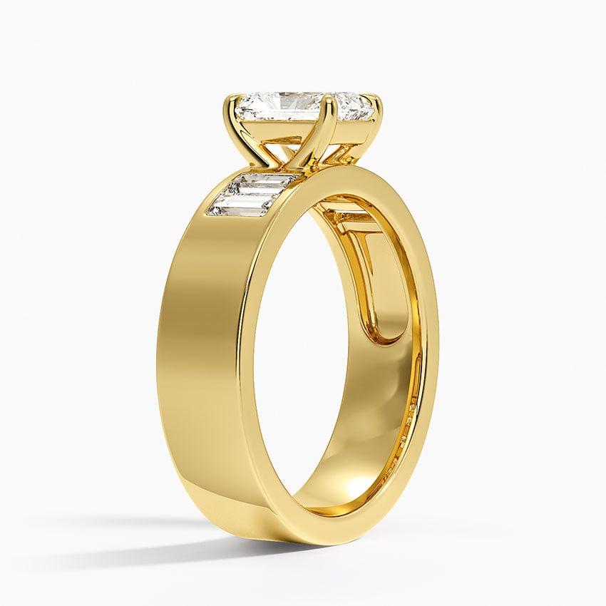 Peyton 5mm Channel-Set Diamond Ring Yellow Gold 18k Radiant Engagement Ring